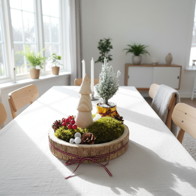 Centro de Mesa de Natal Redondo